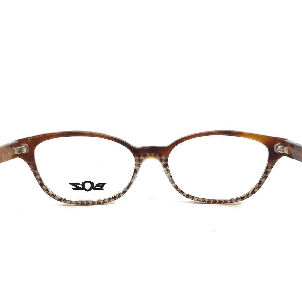 BOZ Eyeglasses Frames VANINA 0393 Brown White Black Houndstooth 52-16-145
